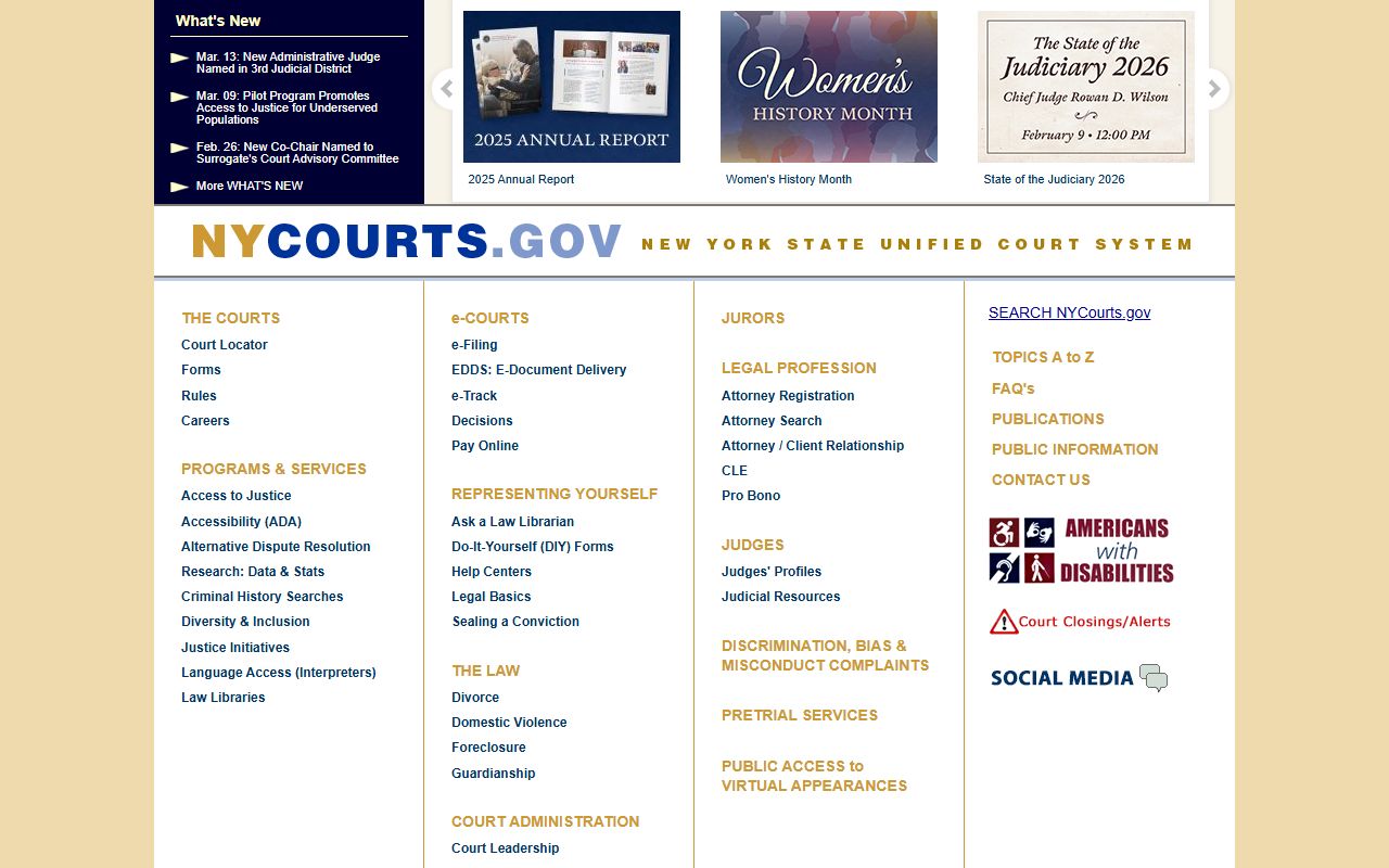 Albany warrant records NYS Courts website