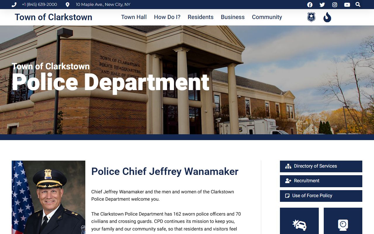 Clarkstown warrant records police information page