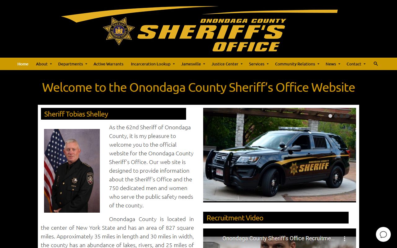 Clay warrant records Onondaga County Sheriff main page