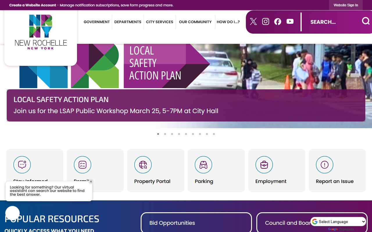 New Rochelle warrant records city website homepage