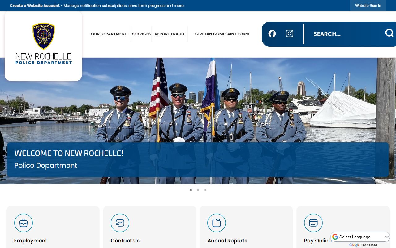 New Rochelle warrant records police department page