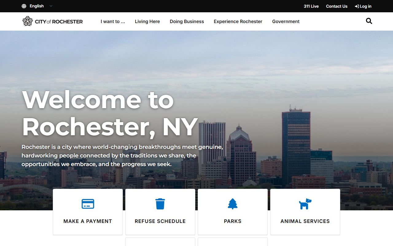 Rochester warrant records city website homepage