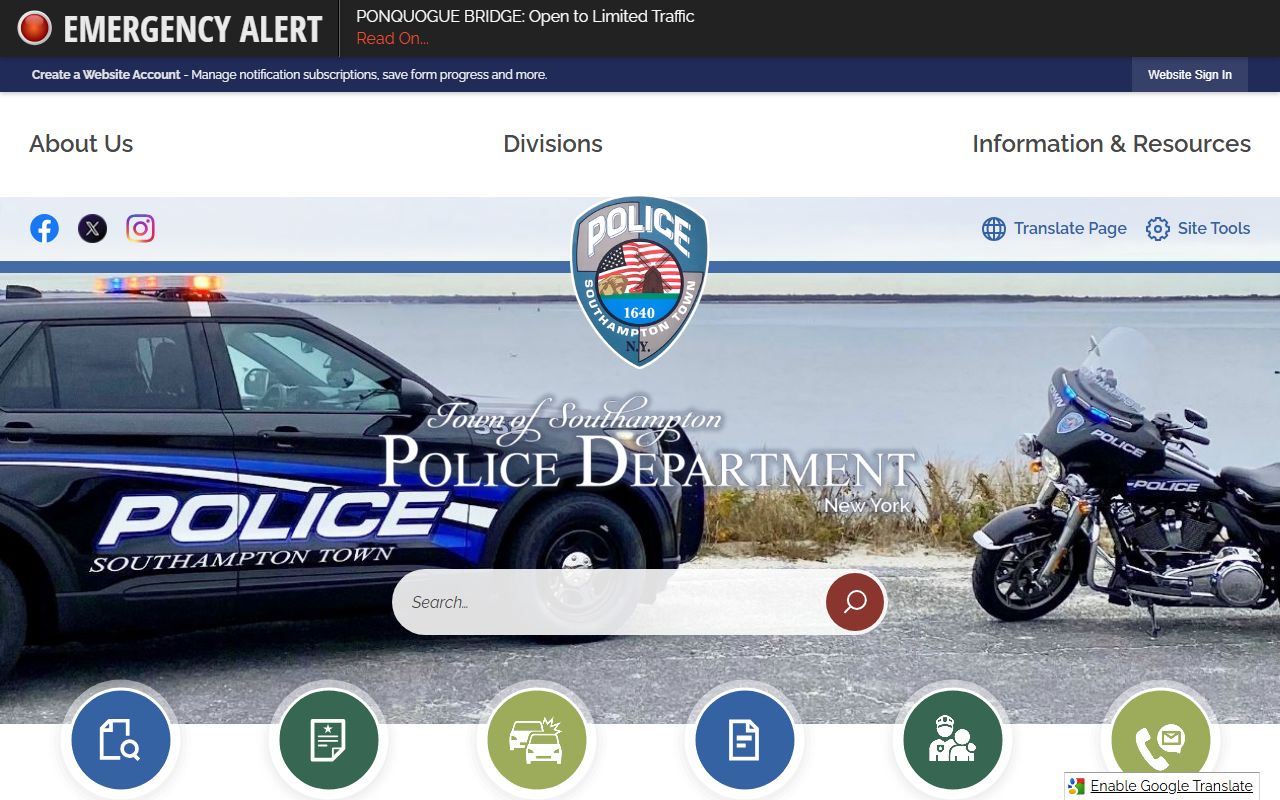 Southampton warrant records police department page