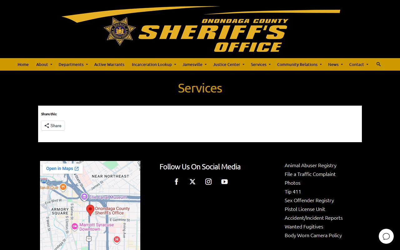 Syracuse warrant records sheriff services overview
