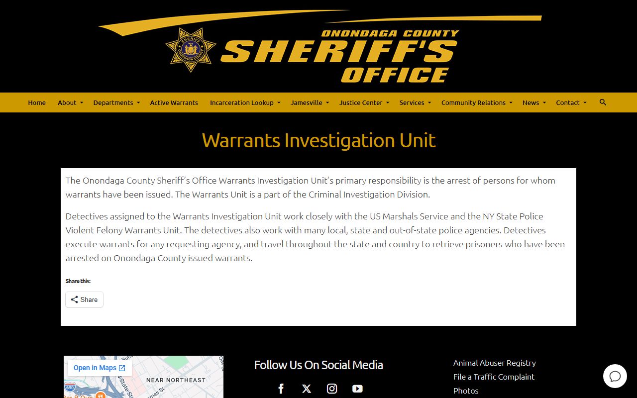 Syracuse warrant records warrants investigation unit page