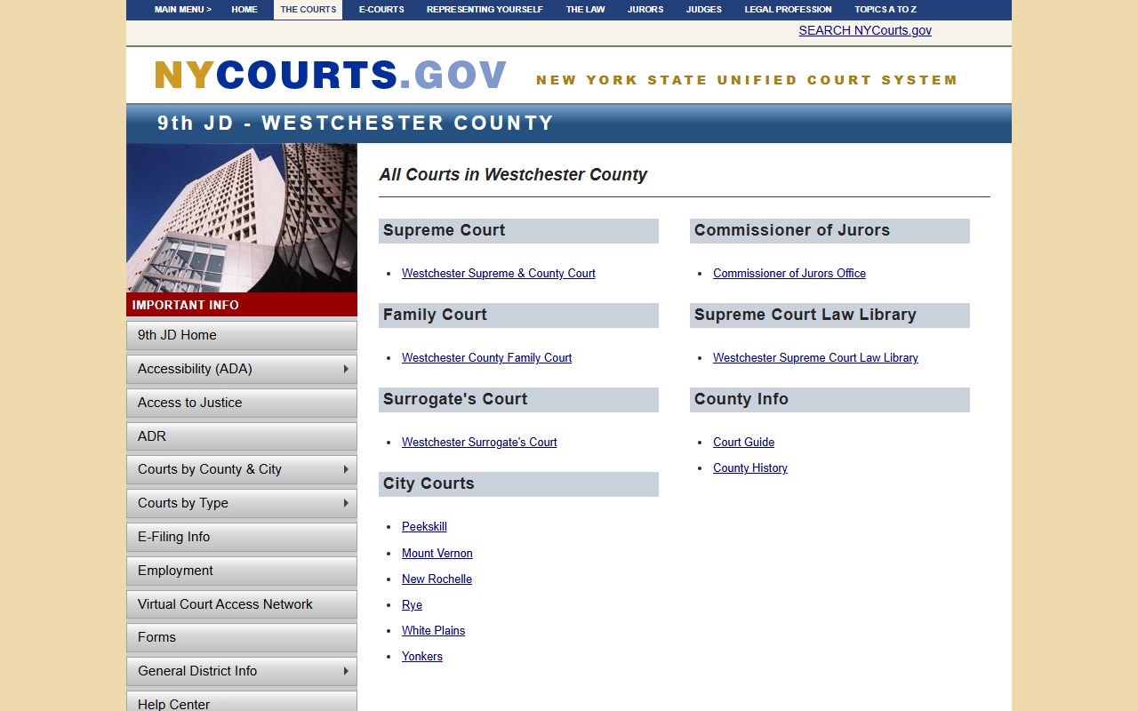 White Plains warrant records Westchester County courts information