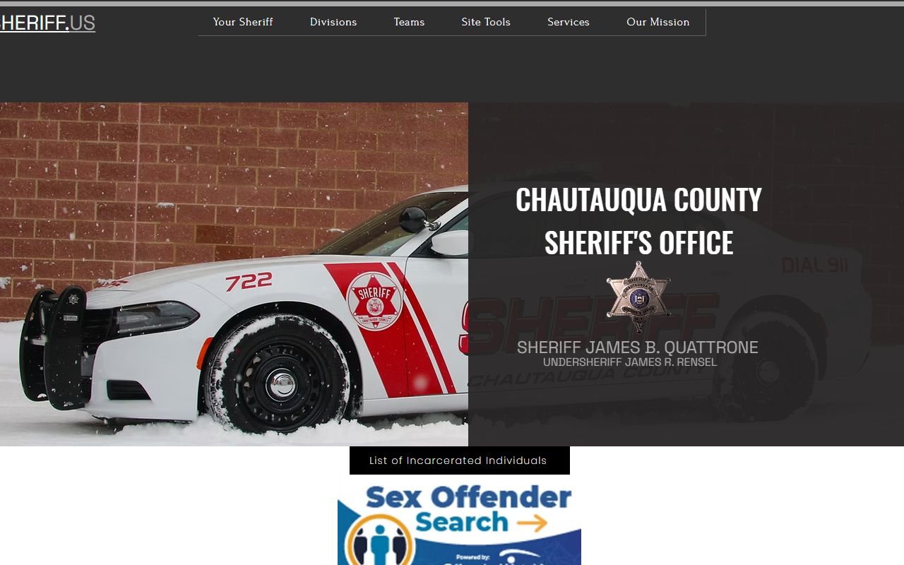 Chautauqua County warrant records Sheriff warrant search page