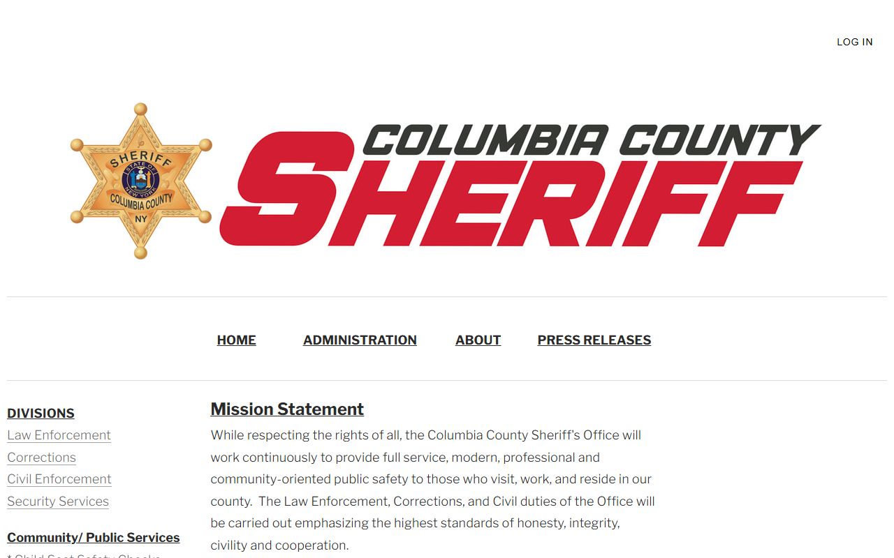Columbia County warrant records Sheriff's Office website