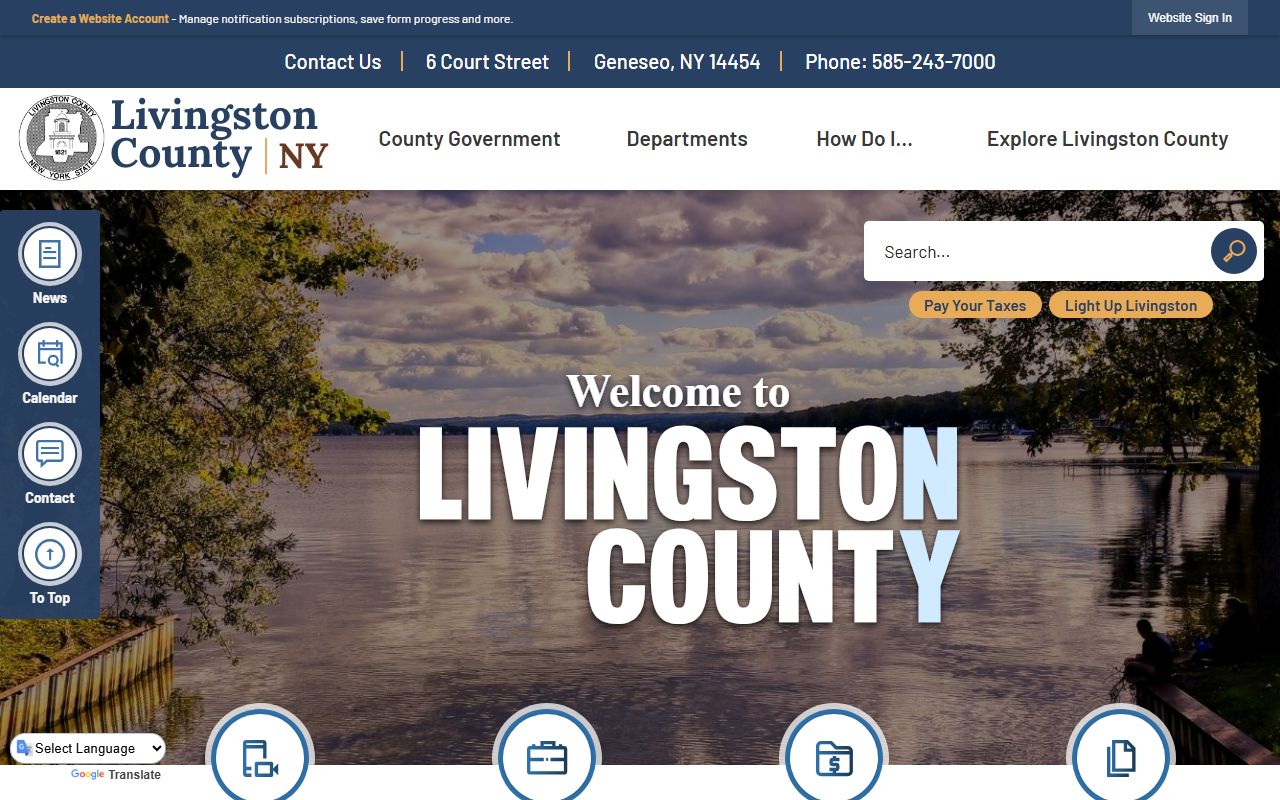 Livingston County warrant records homepage for public records and services