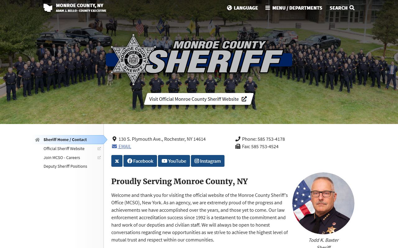 Monroe County warrant records Sheriff's Office website for warrant searches
