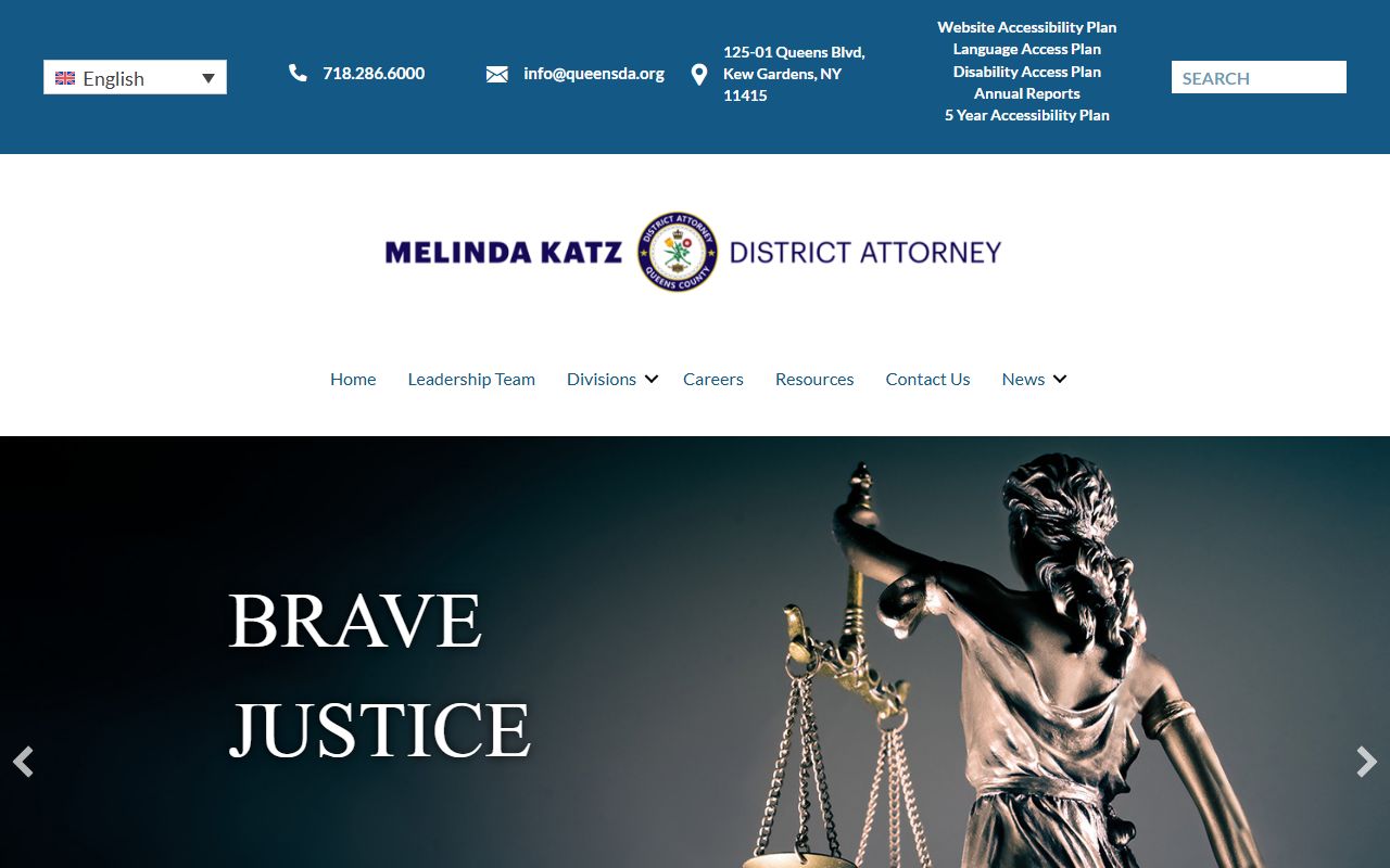 Queens County District Attorney website for warrant records information