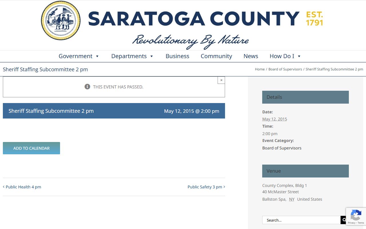 Saratoga County warrant records Sheriff's Office website