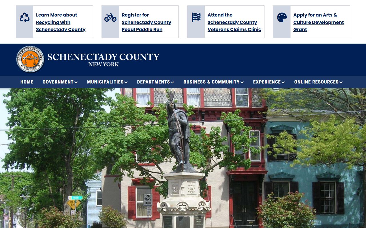 Schenectady County homepage for warrant records access
