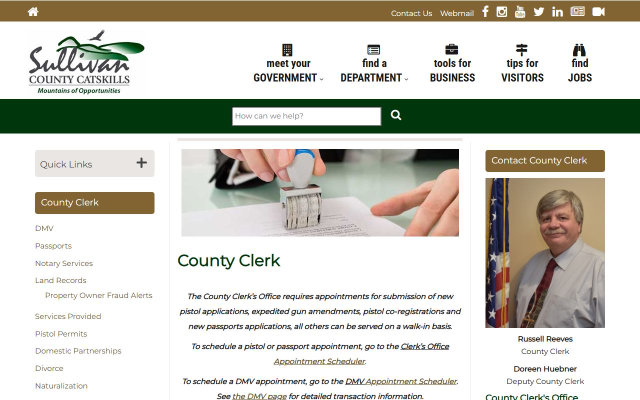 Sullivan County warrant records County Clerk office website