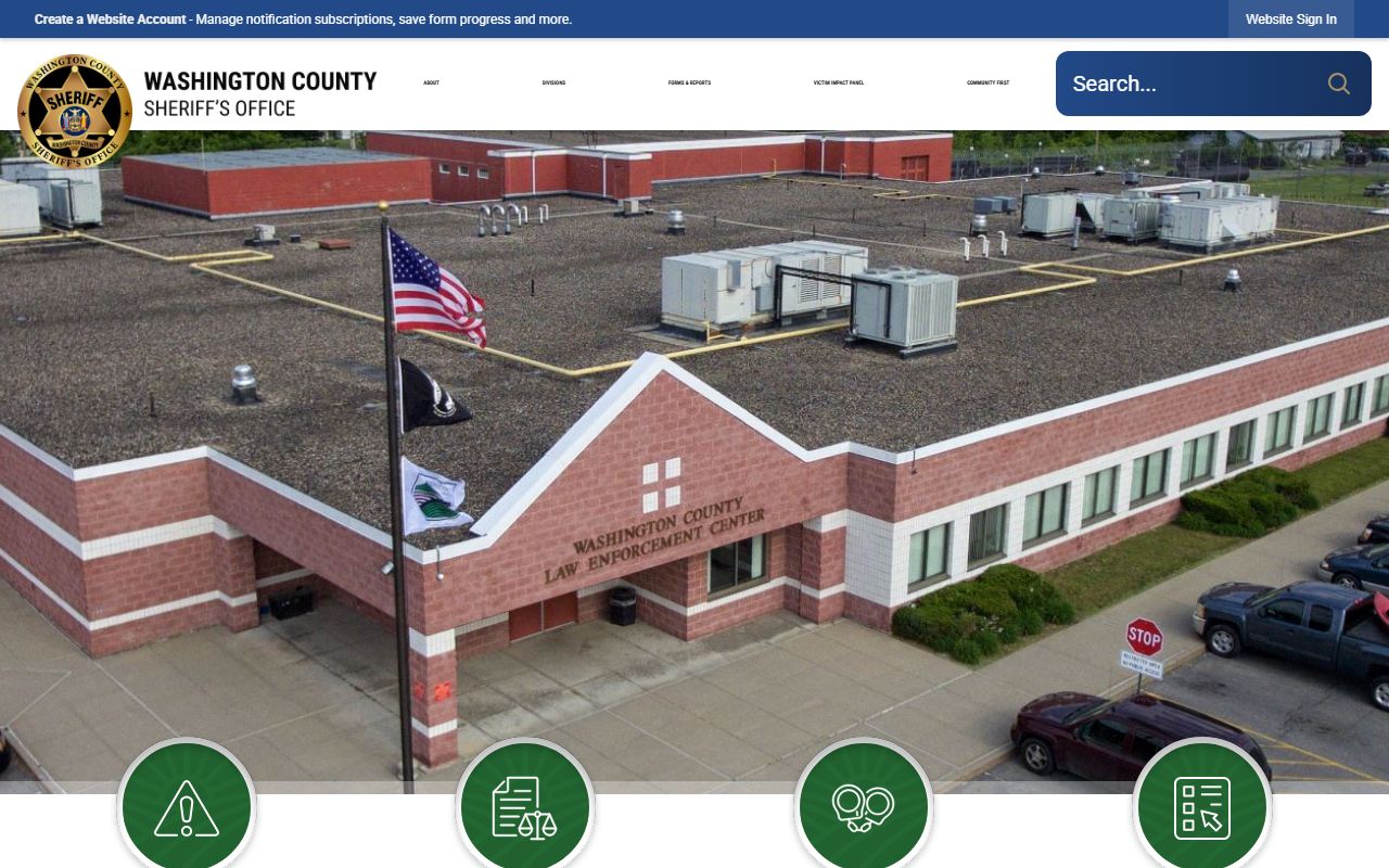 Washington County warrant records sheriff office main page