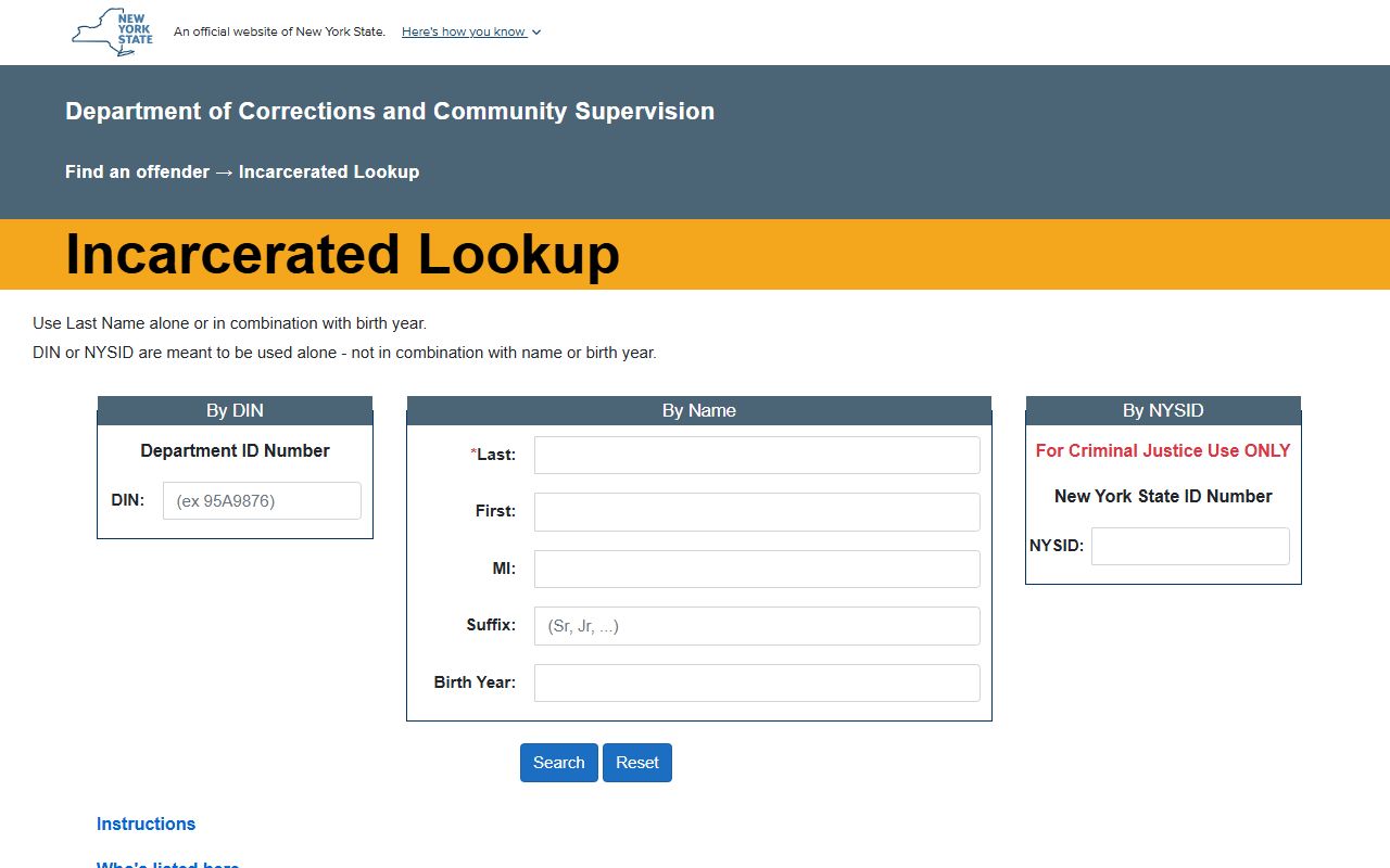 Steuben County warrant records DOCCS incarcerated individual lookup tool